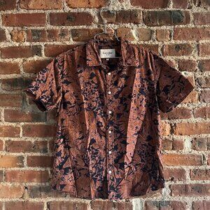 Floral / tropical printed short sleeve camp collar button up shirt by Corridor